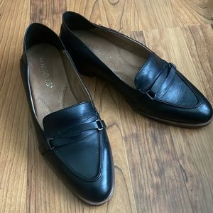 Aerosoles South East Black Shoe Slip On Leather Loafers